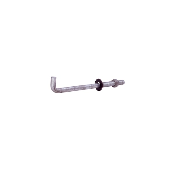 L-Hook, Bend Bolt Anchor, 6" L, Steel Hot Galvanized, 50 PK